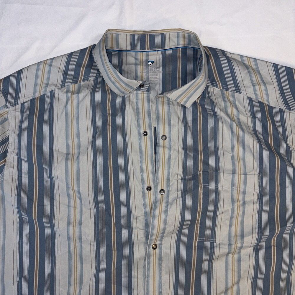 Kuhl Men’s Button Down Short Sleeve Shirt XL Striped